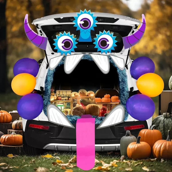 JOYIN Trunk Or Treat Car Decorations Kit Halloween Decorations Outdoor Indoor Frankenstein Car Stickers Haunted House SUV Trunk Archway Car Garage Lawn BalloonsMonster