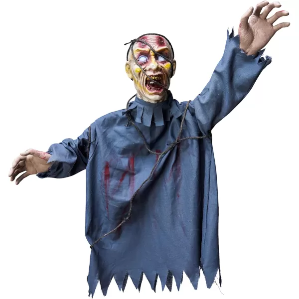 imageJOYIN 30 Halloween Hanging Zombie Plastic Creepy Zombie with Web for Halloween Indoor Outdoor Decoration Haunted House Prop Halloween Party Supplies Decor