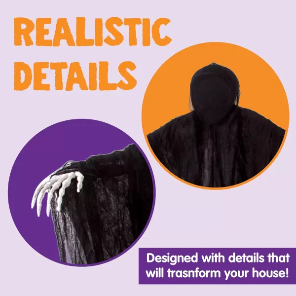 imageJOYIN 63 Halloween Decorations Outdoor Grim ReaperDark Faceless Hanging Ghost Decor in Black Horror Robe for Halloween Yard Tree Graveyard Hanging Decorations Haunted House Outside DecorBlack