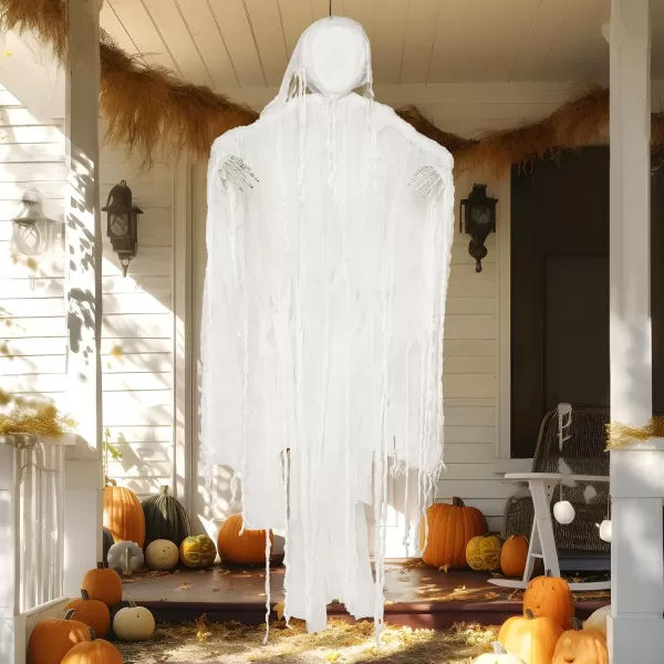 imageJOYIN 63 Halloween Decorations Outdoor Grim ReaperDark Faceless Hanging Ghost Decor in Black Horror Robe for Halloween Yard Tree Graveyard Hanging Decorations Haunted House Outside DecorWhite