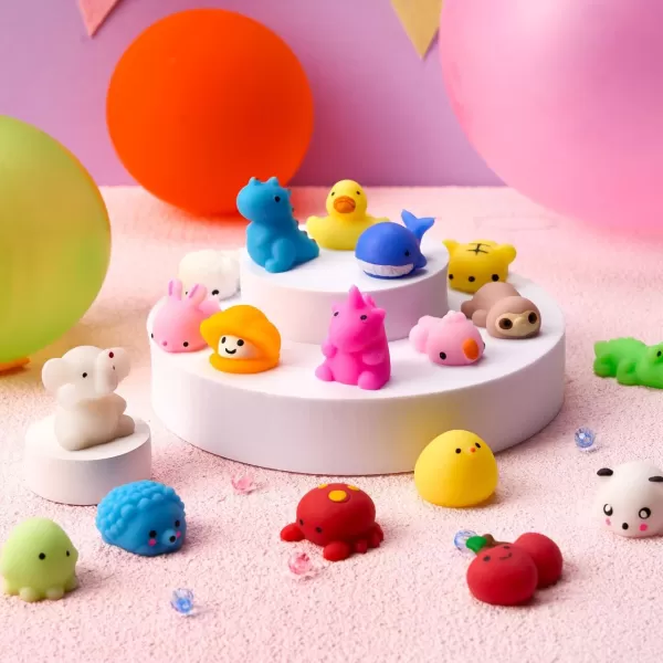 imageJOYIN Mochi Squishy Toys Set Random 25 Pack Mini Mochi Party Favors for Kids Kawaii Squishy Toy Stress Relief Toys Goodie Bags Fillers with Storage Box Classroom Prizes