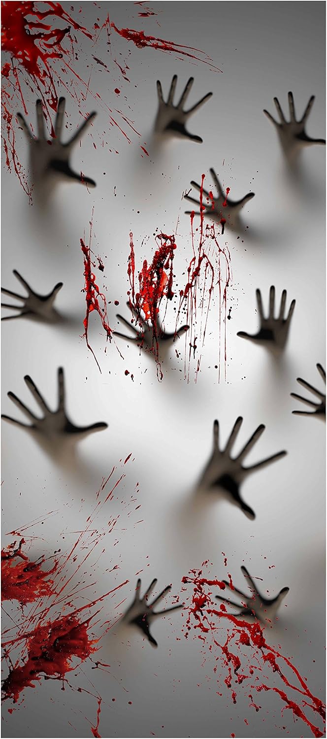 imageJOYIN Halloween Haunted House Decoration Window Door Cover Zombie Hands Indoor Outdoor Decoration 72X30 Inches Window and Wall Cover Indoor Outdoor Decoration