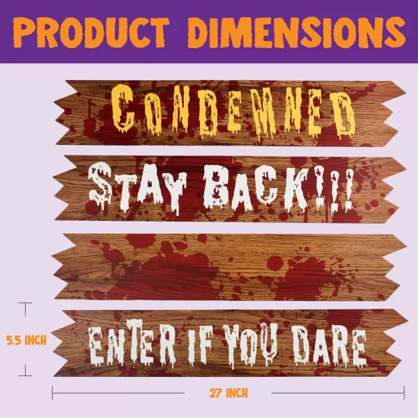 imageJOYIN 10 Pcs Haunted Window Boards Halloween Decorations Outdoor Indoor Decor Halloween Yard Signs Scary Window Decorations Warning Signs Fake Blood Haunted House Horror