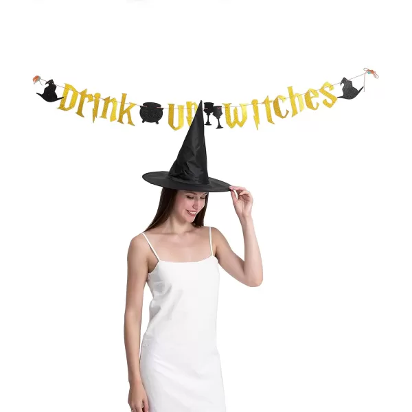 imageJOYIN 12 Pcs Witch Hat Halloween Decorations Indoor Decor Hanging Witch Hats Decor Halloween Party Supplies Favors Haunted House Front Porch Ceiling