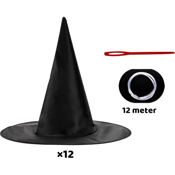 imageJOYIN 12 Pcs Witch Hat Halloween Decorations Indoor Decor Hanging Witch Hats Decor Halloween Party Supplies Favors Haunted House Front Porch Ceiling