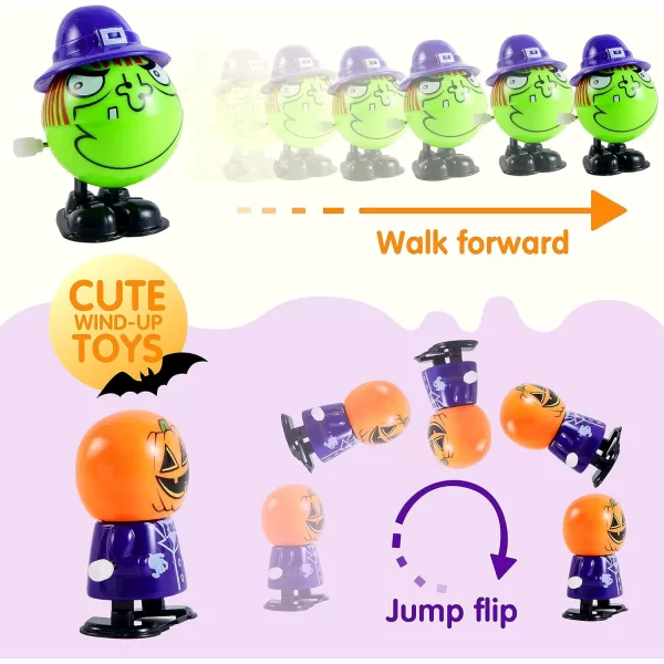 imageJOYIN 24 PCS Halloween Wind Up Toys for Kids Gifts Wind Up Toys for Halloween Party Favors Decorations Goodie Bag Fillers Student School Classroom Favors Carnival Game PrizesWindUp Toys