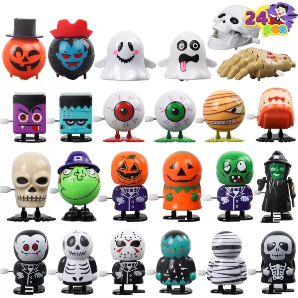 imageJOYIN 24 PCS Halloween Wind Up Toys for Kids Gifts Wind Up Toys for Halloween Party Favors Decorations Goodie Bag Fillers Student School Classroom Favors Carnival Game PrizesWindUp Toys
