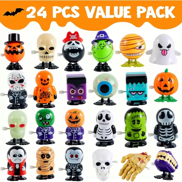 imageJOYIN 24 PCS Halloween Wind Up Toys for Kids Gifts Wind Up Toys for Halloween Party Favors Decorations Goodie Bag Fillers Student School Classroom Favors Carnival Game PrizesHalloween Style Design