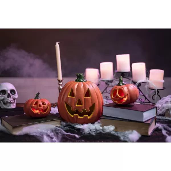 imageJOYIN 5 Pcs Light Up Pumpkin Decor Jack O Lantern Plastic Pumpkins Halloween Decorations Outdoor Indoor Decor JackoLantern Large Trick Or Treat Table Top Party Supplies Favors