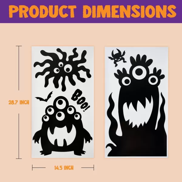imageJOYIN 7 Pcs Halloween Monster Window Clings Stickers Silhouette Halloween Decorations Indoor Decor Funny Cute Monster Wall Window Decals Party Favors Supplies Novelty Haunted House
