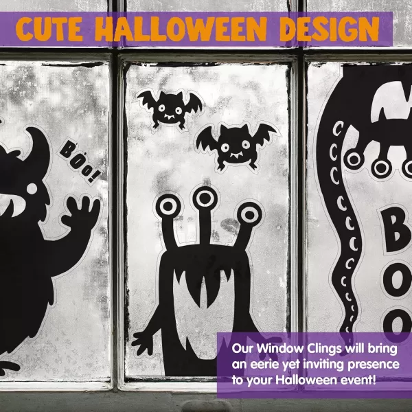 imageJOYIN Halloween Decorations Window Clings  Hallowmas Monster Window Covers Novelty Cute Wiggly Monster Window Decal Stickers for Halloween Party Decoration Party Supplies Decor Window Decoration