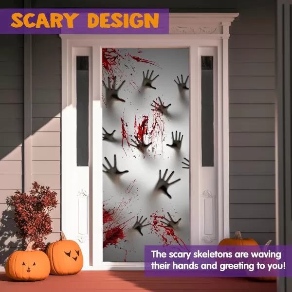 imageJOYIN Halloween Haunted House Decoration Window Door Cover Zombie Hands Indoor Outdoor Decoration 72X30 Inches Window and Wall Cover Indoor Outdoor Decoration