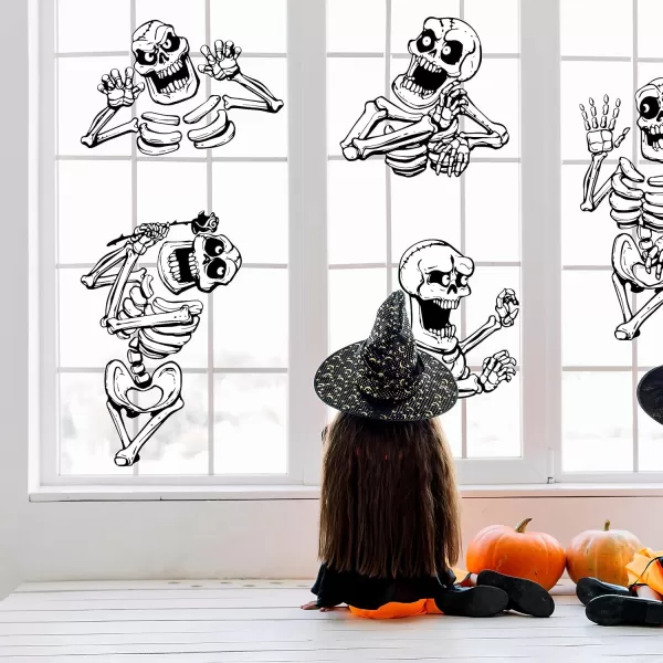 imageJOYIN Halloween Window Clings Decorations Halloween Skeleton Window Stickers Window Clings Window Decal for Halloween Windows Glass Walls Halloween Windows Decorations Haunted House Party Supplies