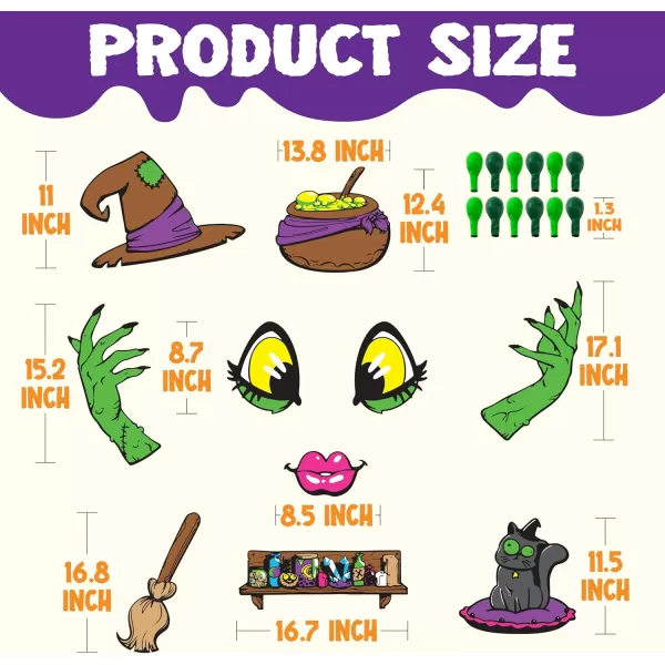 imageJOYIN Halloween Witch Trunk or Treat Car Decorations Kit for SUV Witch hat Balloons Cauldron Witch Broom Black Cat Car Stickers Vehicle Van Garage Door Entryway Archway Halloween Decorations OutsideClassic Witch
