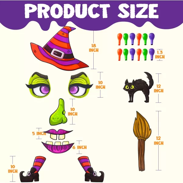 imageJOYIN Halloween Witch Trunk or Treat Car Decorations Kit for SUV Witch hat Balloons Cauldron Witch Broom Black Cat Car Stickers Vehicle Van Garage Door Entryway Archway Halloween Decorations OutsideCute Witch