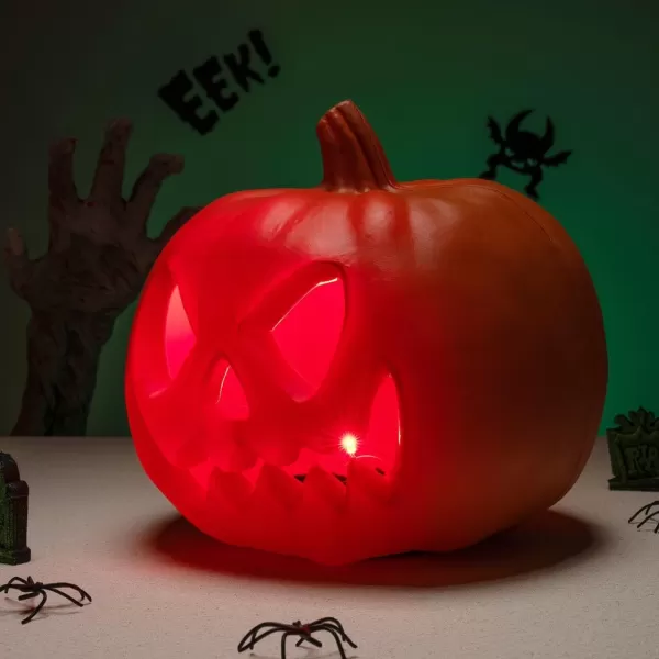 imageJOYIN Light Up Plastic Pumpkins Halloween Decorations Jack O Lantern Decor JackoLantern Trick Or Treat Table Top Party Supplies Favors Yard Lawn Garden Outdoor Pumpkins for Porch
