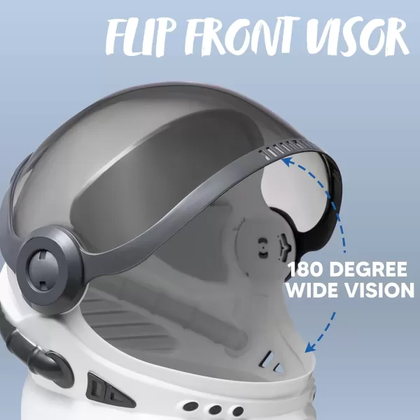 imageSpooktacular Creations Astronaut Helmet with Movable Visor and Vents Design Pretend Play Toy Set School Classroom Dress Up Role Play Accessory