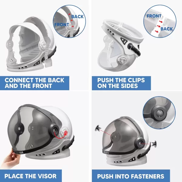 imageSpooktacular Creations Astronaut Helmet with Movable Visor and Vents Design Pretend Play Toy Set School Classroom Dress Up Role Play Accessory