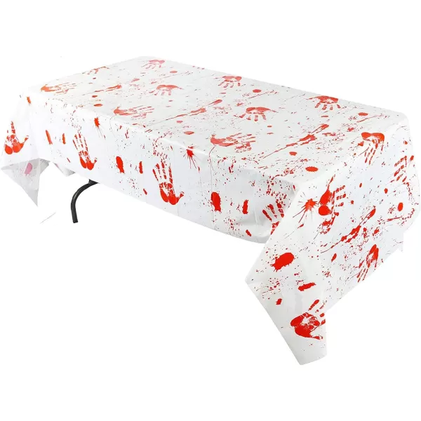 imageSpooktacular Creations Halloween Party Decoration Set Including Bloody Tablecover Weapon Garland Bloody Clings and Caution Tapes 5 Piece