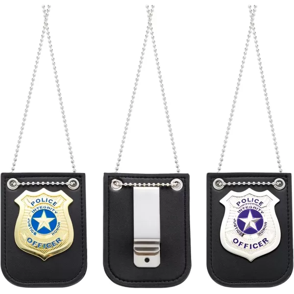 imageSpooktacular Creations Halloween Police Pretend Play Gold and Silver Set for Dress Up Pretend Play Detective Role Play Accessory