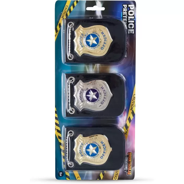 imageSpooktacular Creations Halloween Police Pretend Play Gold and Silver Set for Dress Up Pretend Play Detective Role Play Accessory