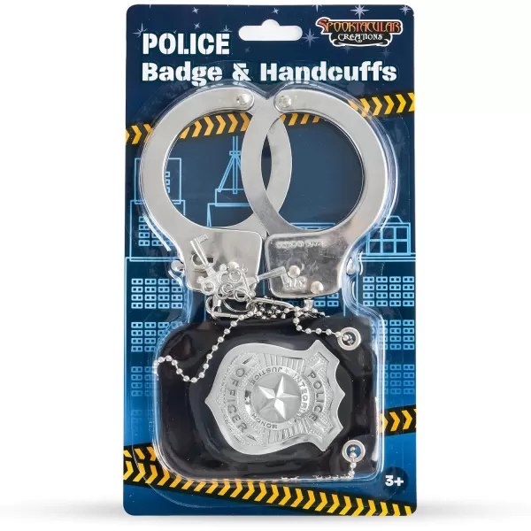 imageSpooktacular Creations Kids Police Pretend Play Toy Set Police Costume Accessories with Swat Badge Kids Handcuff and Keys for Detective Dress Up Role Play Stocking Birthday Party Favor Supplies