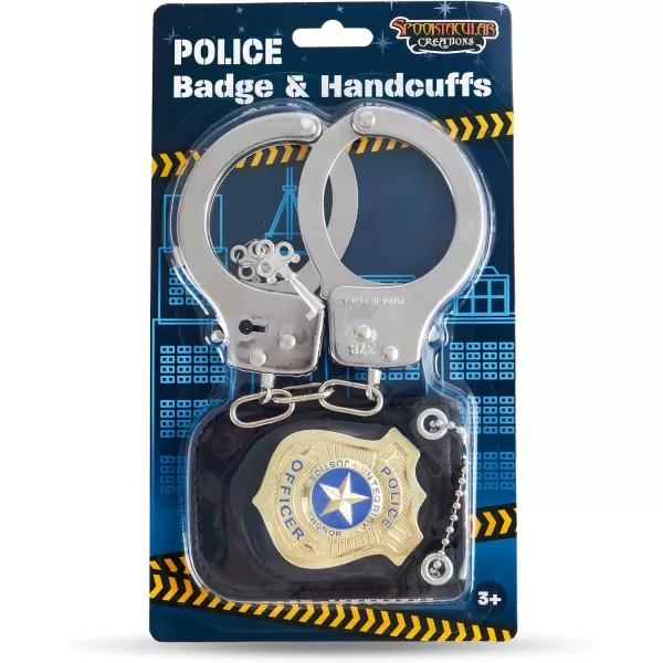 imageSpooktacular Creations Police Pretend Play Toy Set for School Classroom Dress Up Pretend Play Detective Role Play Accessory Easter Basket Stuffers Birthday Party Favor SuppliesGold