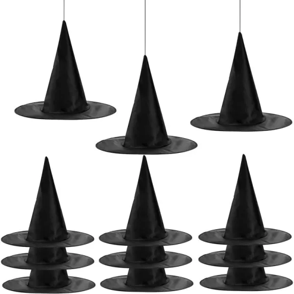 imageJOYIN 12 Pcs Witch Hat Halloween Decorations Indoor Decor Hanging Witch Hats Decor Halloween Party Supplies Favors Haunted House Front Porch Ceiling