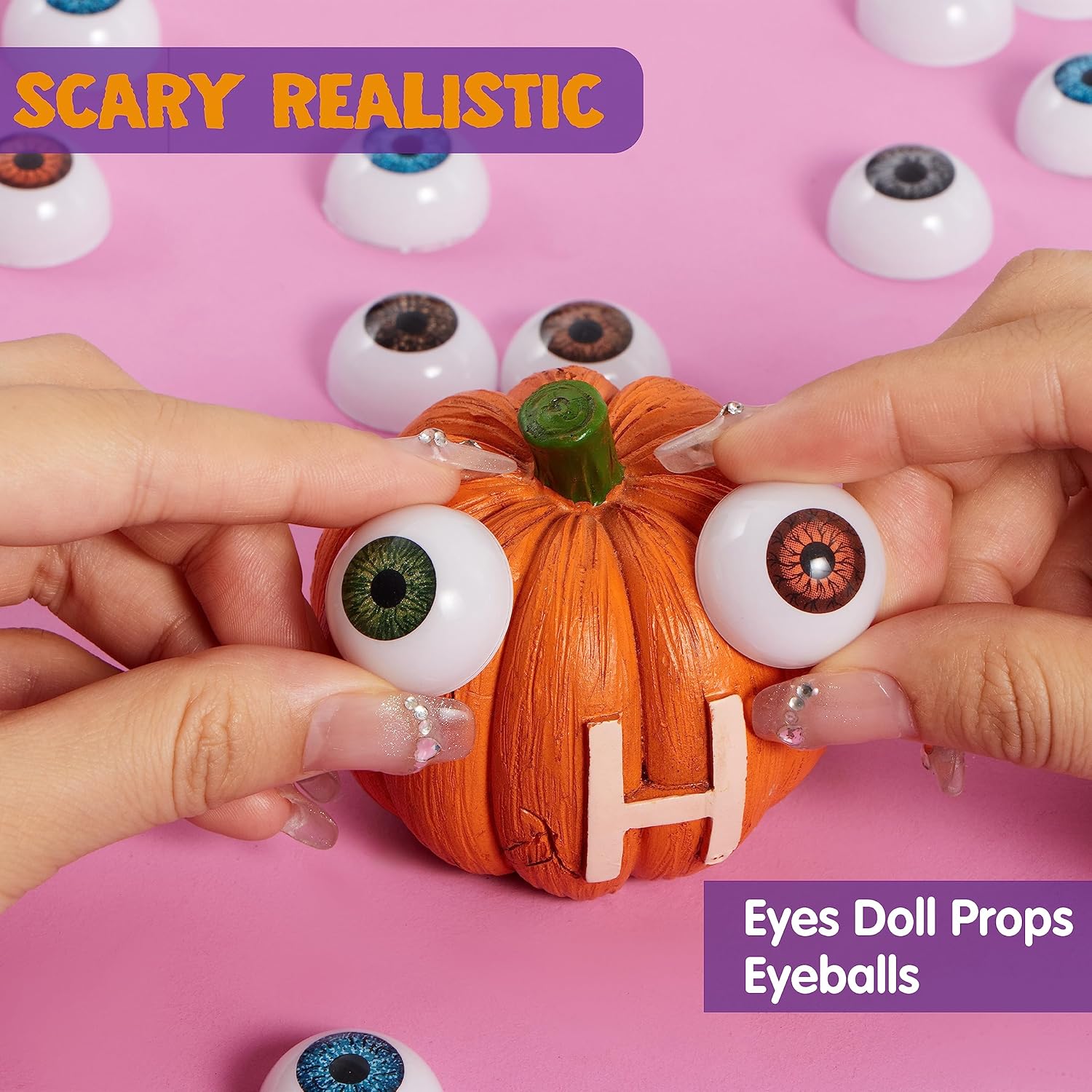 imageJOYIN 24 PCS Halloween Scary Realistic Eyes 12 Pair Hollow Plastic Eyeballs for Halloween Trick or Treat Party Craft Decoration Horror Prop Decoration
