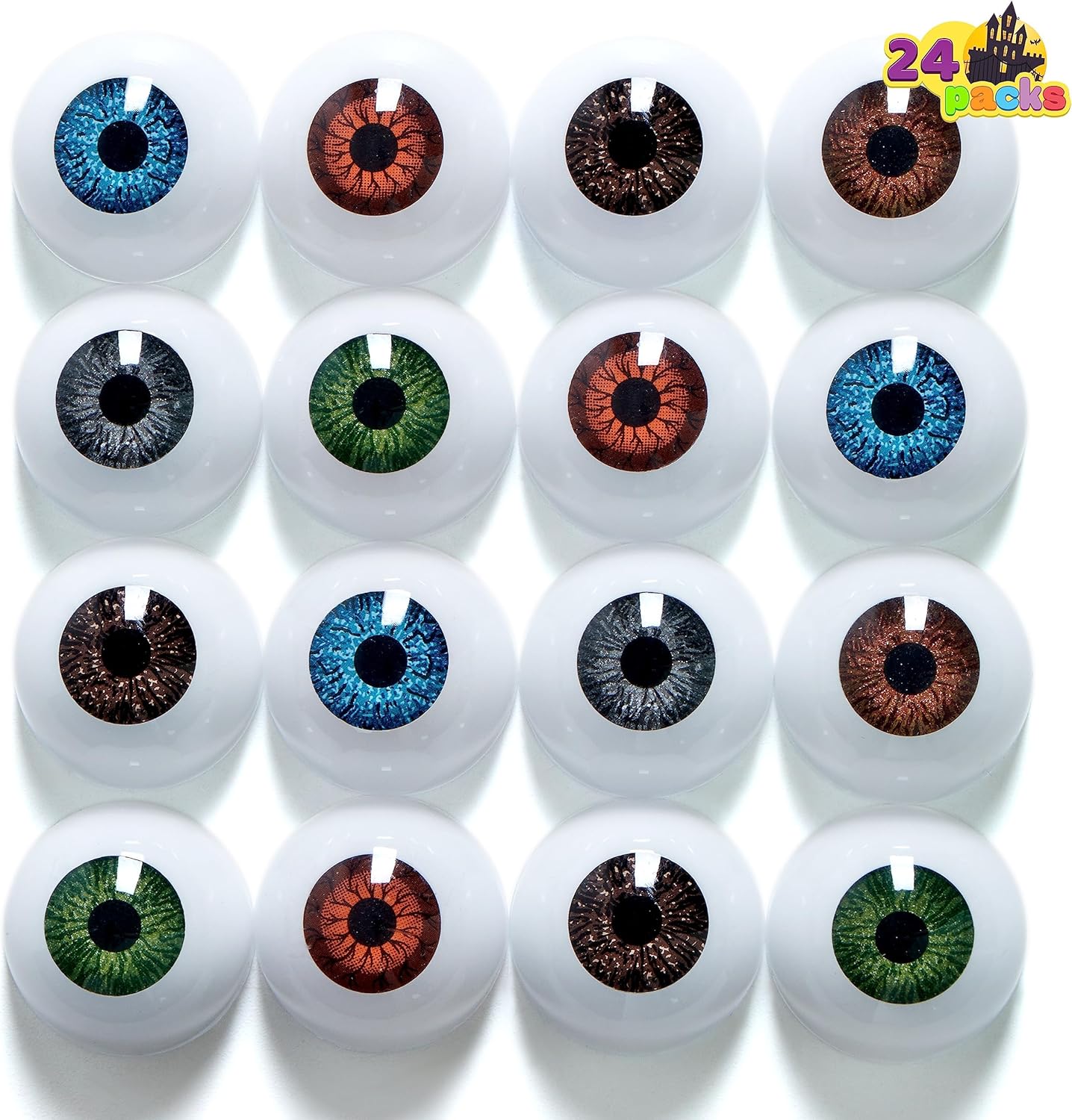 imageJOYIN 24 PCS Halloween Scary Realistic Eyes 12 Pair Hollow Plastic Eyeballs for Halloween Trick or Treat Party Craft Decoration Horror Prop Decoration
