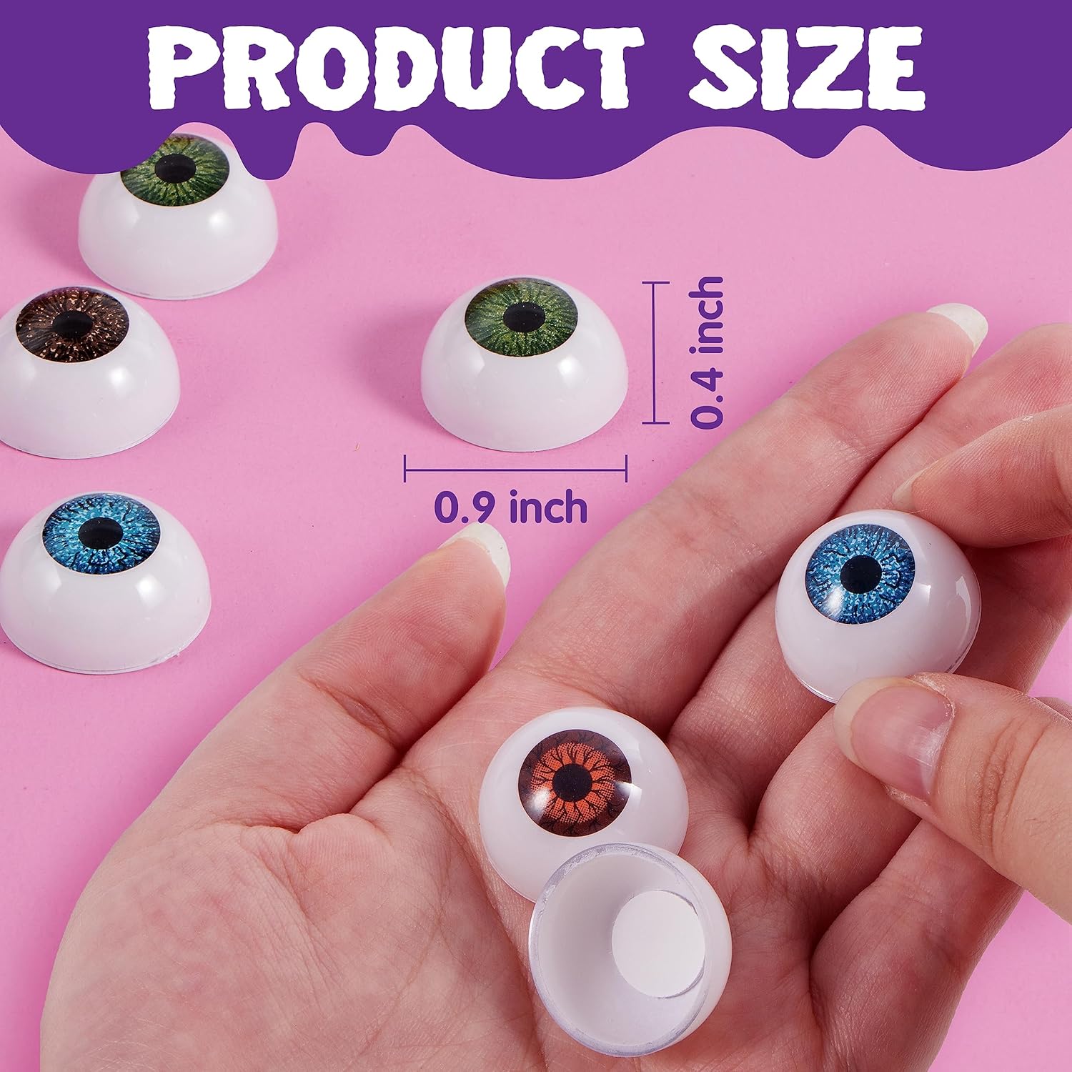 imageJOYIN 24 PCS Halloween Scary Realistic Eyes 12 Pair Hollow Plastic Eyeballs for Halloween Trick or Treat Party Craft Decoration Horror Prop Decoration