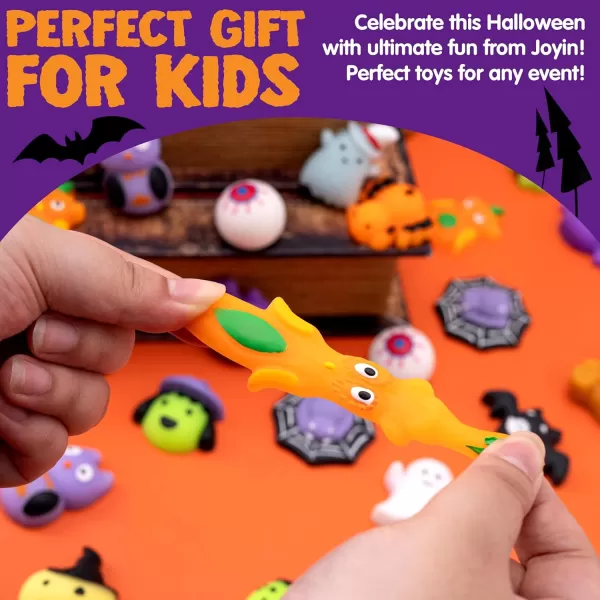 imageJOYIN 100 Pcs Halloween Mochi Squishy Toys for Kids Gift Halloween Kawaii Sensory Stress Relief Toys for Halloween Party Favors Decor Trick or Treats Classroom Prizes Goodie Bag Fillers