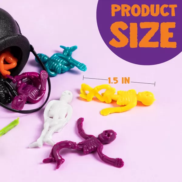 imageJOYIN 108 PCS Halloween Stretchy Skeletons Halloween Sticky Hands Toys Bulk for Halloween Party Favors Decorations Kids Student School Classroom Favors Carnival Game Prizes Goodie Bag Fillers