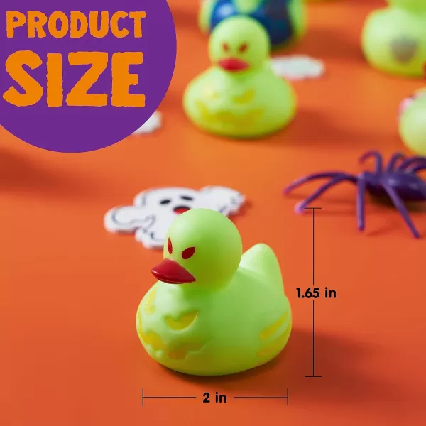 imageJOYIN 12 PCS Halloween Glow Ducks Bath Toys Rubber Duckies for Trick or Treating Goodie Bag Fillers Glow in The Dark Ducky Duck for Halloween Party Favors Decorations School Classroom Prizes