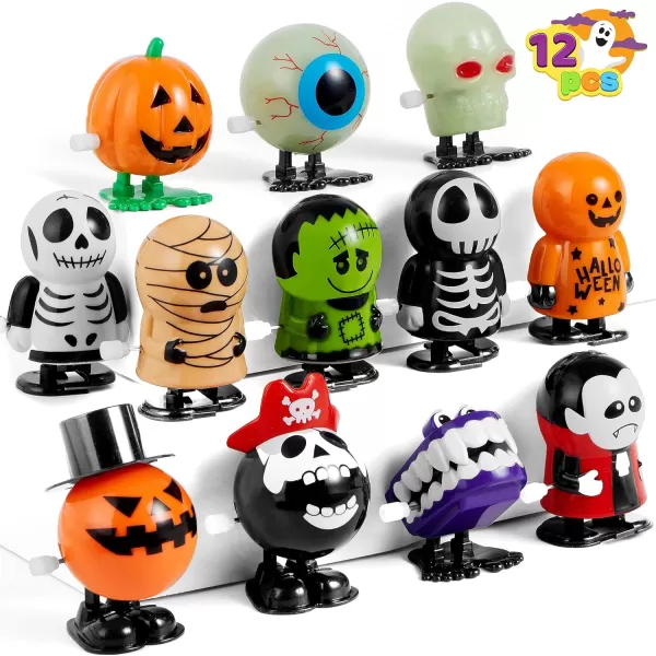 imageJOYIN 12 PCS Halloween Wind Up Toys for Kids Gifts Wind Up Toys Bulk for Halloween Party Favors Goodie Bag Fillers Student School Classroom Favors Carnival Game Prizes