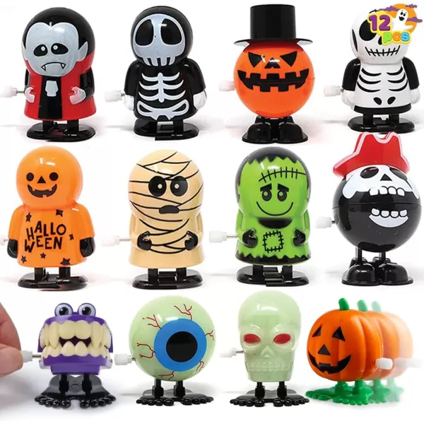 imageJOYIN 12 PCS Halloween Wind Up Toys for Kids Gifts Wind Up Toys Bulk for Halloween Party Favors Goodie Bag Fillers Student School Classroom Favors Carnival Game Prizes