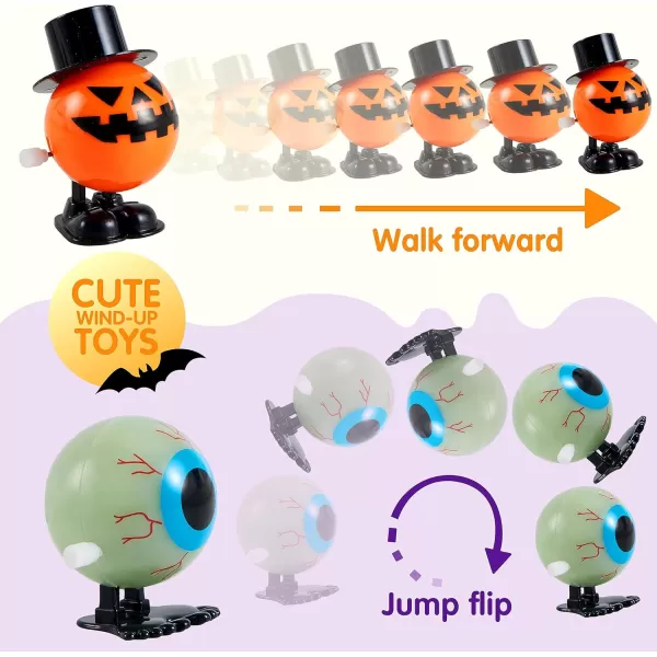 imageJOYIN 12 PCS Halloween Wind Up Toys for Kids Gifts Wind Up Toys Bulk for Halloween Party Favors Goodie Bag Fillers Student School Classroom Favors Carnival Game Prizes