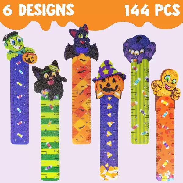 imageJOYIN 144 PCs Halloween Bookmark Rulers Party Favor Pack 6 Designs with Halloween Themed Prints for Holiday Decorations Goodies Halloween Party Dcor Classroom Rewards and Trick or Treat Prizes