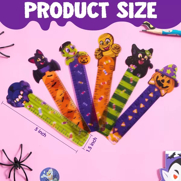 imageJOYIN 144 PCs Halloween Bookmark Rulers Party Favor Pack 6 Designs with Halloween Themed Prints for Holiday Decorations Goodies Halloween Party Dcor Classroom Rewards and Trick or Treat Prizes