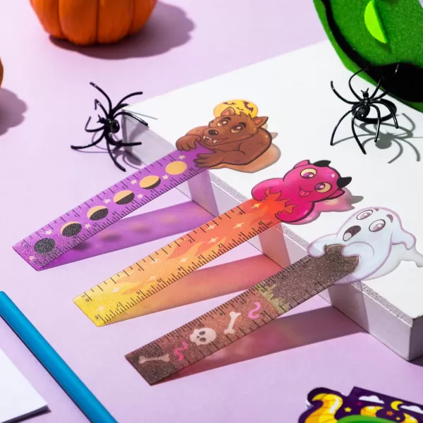 imageJOYIN 144 Pcs Halloween Bookmark Rulers Ruler Markers Party Favor Pack 6 Designs with Halloween Themed Prints for Halloween Party Dcor Classroom Rewards Goodie Bag Fillers Trick or Treat Prizes