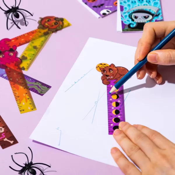 imageJOYIN 144 Pcs Halloween Bookmark Rulers Ruler Markers Party Favor Pack 6 Designs with Halloween Themed Prints for Halloween Party Dcor Classroom Rewards Goodie Bag Fillers Trick or Treat Prizes
