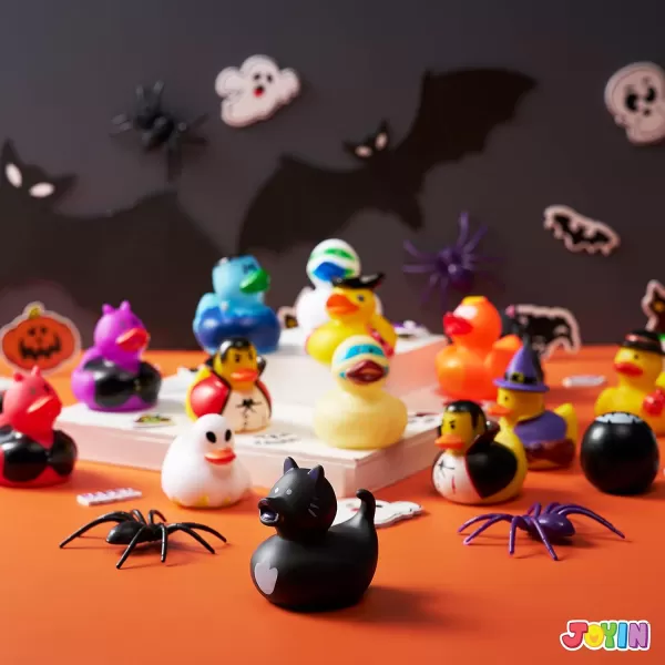 imageJOYIN 18 PCS Halloween Ducks Bath Toys Halloween Rubber Duckies for Halloween Goodie Bag Fillers Trick or Treating Ducky Duck Bulk Toys Party Favors Supplies Halloween Decorations