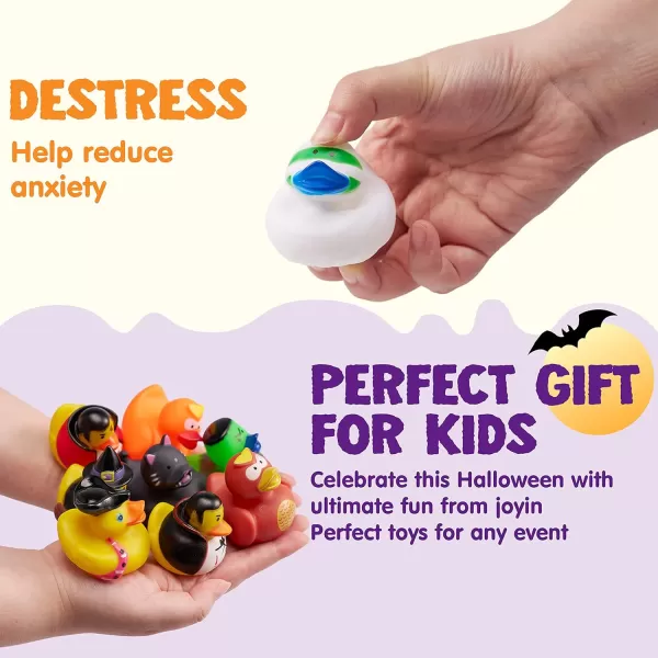 imageJOYIN 18 PCS Halloween Ducks Bath Toys Halloween Rubber Duckies for Halloween Goodie Bag Fillers Trick or Treating Ducky Duck Bulk Toys Party Favors Supplies Halloween Decorations