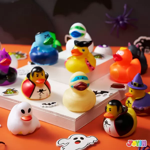 imageJOYIN 18 PCS Halloween Ducks Bath Toys Halloween Rubber Duckies for Halloween Goodie Bag Fillers Trick or Treating Ducky Duck Bulk Toys Party Favors Supplies Halloween Decorations