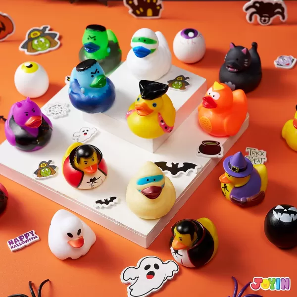 imageJOYIN 18 PCS Halloween Ducks Bath Toys Halloween Rubber Duckies for Halloween Goodie Bag Fillers Trick or Treating Ducky Duck Bulk Toys Party Favors Supplies Halloween Decorations