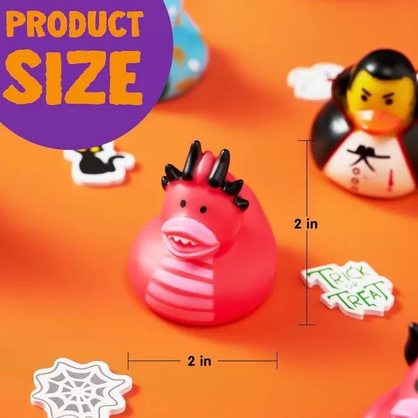 imageJOYIN 18 PCS Halloween Rubber Ducks Halloween Ducks for Halloween Party Favors Decorations Rubber Duckies Baby Bath Toys for Goodie Bag Fillers School Classroom Carnival Game Prizes