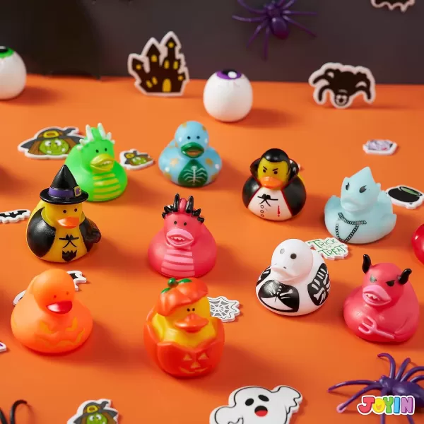 imageJOYIN 18 PCS Halloween Rubber Ducks Halloween Ducks for Halloween Party Favors Decorations Rubber Duckies Baby Bath Toys for Goodie Bag Fillers School Classroom Carnival Game Prizes
