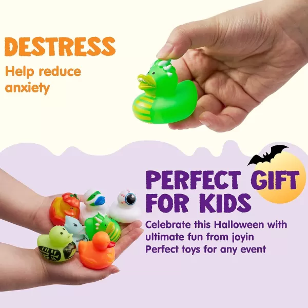 imageJOYIN 18 PCS Halloween Rubber Ducks Halloween Ducks for Halloween Party Favors Decorations Rubber Duckies Baby Bath Toys for Goodie Bag Fillers School Classroom Carnival Game Prizes