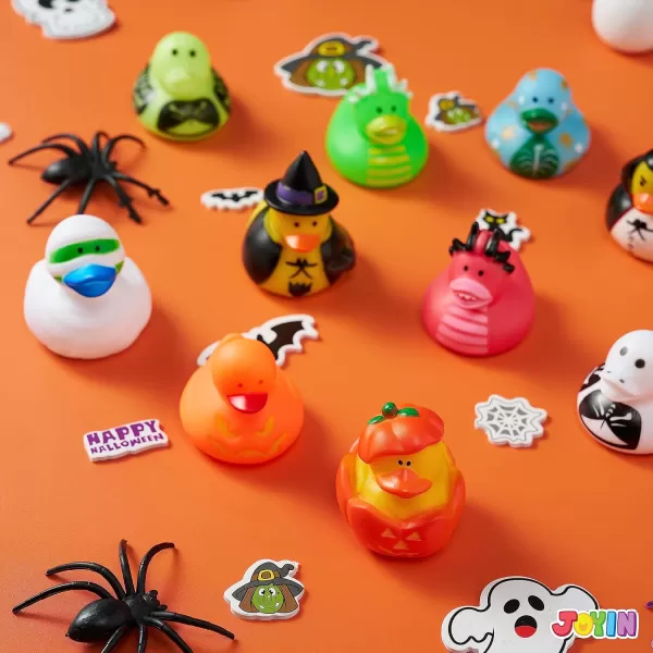 imageJOYIN 18 PCS Halloween Rubber Ducks Halloween Ducks for Halloween Party Favors Decorations Rubber Duckies Baby Bath Toys for Goodie Bag Fillers School Classroom Carnival Game Prizes