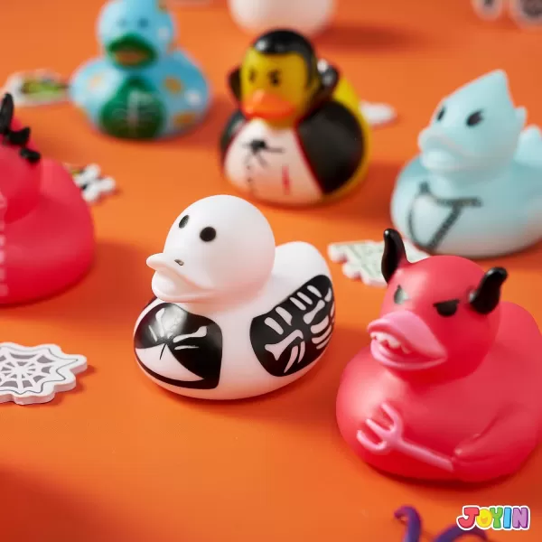 imageJOYIN 18 PCS Halloween Rubber Ducks Halloween Ducks for Halloween Party Favors Decorations Rubber Duckies Baby Bath Toys for Goodie Bag Fillers School Classroom Carnival Game Prizes